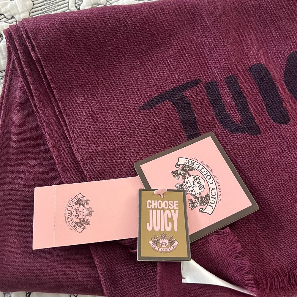 Juicy Couture Fine Wool Scarf -Brand New with tags. Rare Y2K